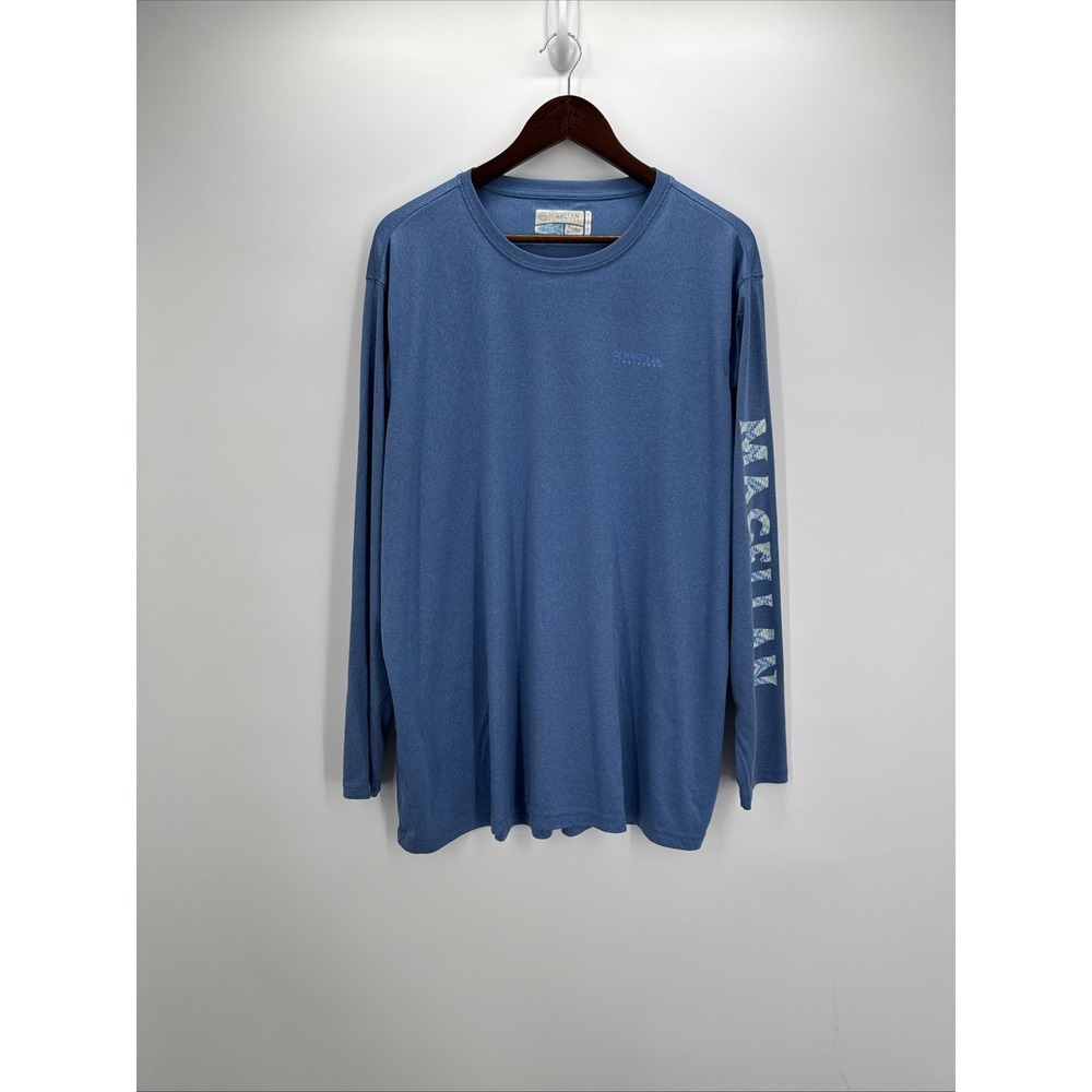 Magellan Outdoors T Shirt Mens XXL Long Sleeve Blue Logo Fishing Hiking Classic